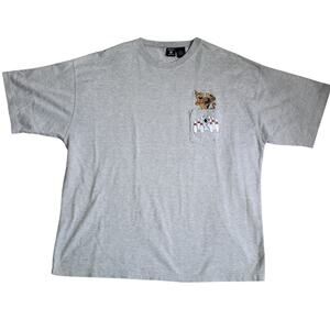 Vintage Scooby Doo Warner Bros T Shirt Mens XXL Gray 90s Cartoon Graphic Pocket